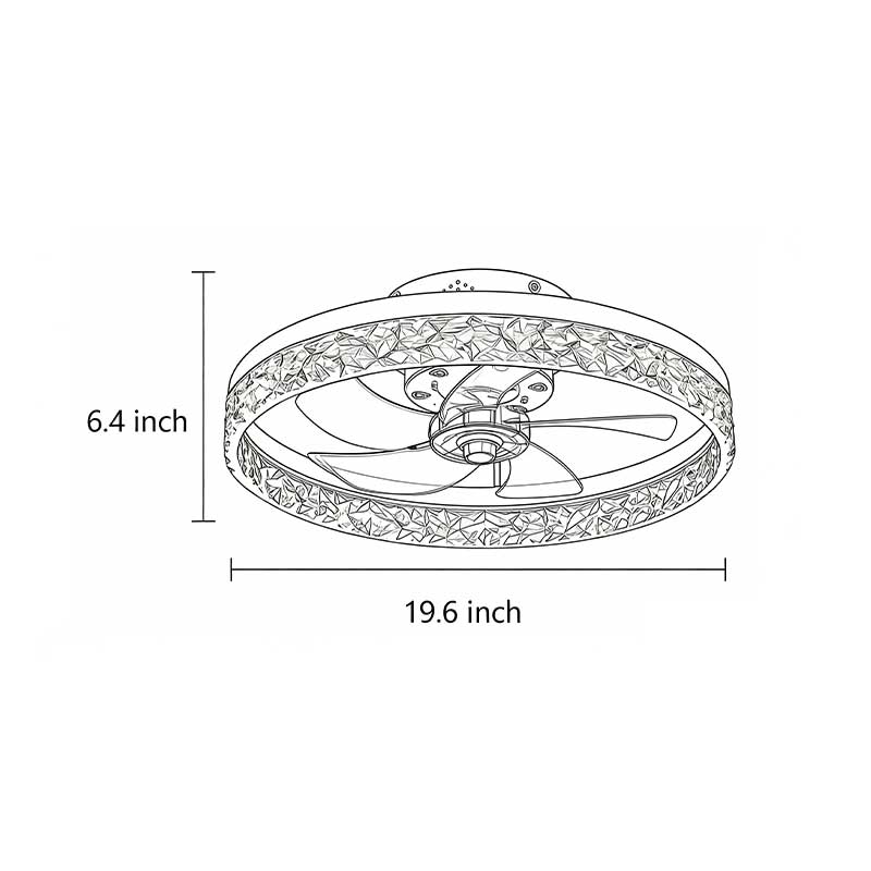 5-Blade Fan Light Round Iron Retro Ceiling Fan Light