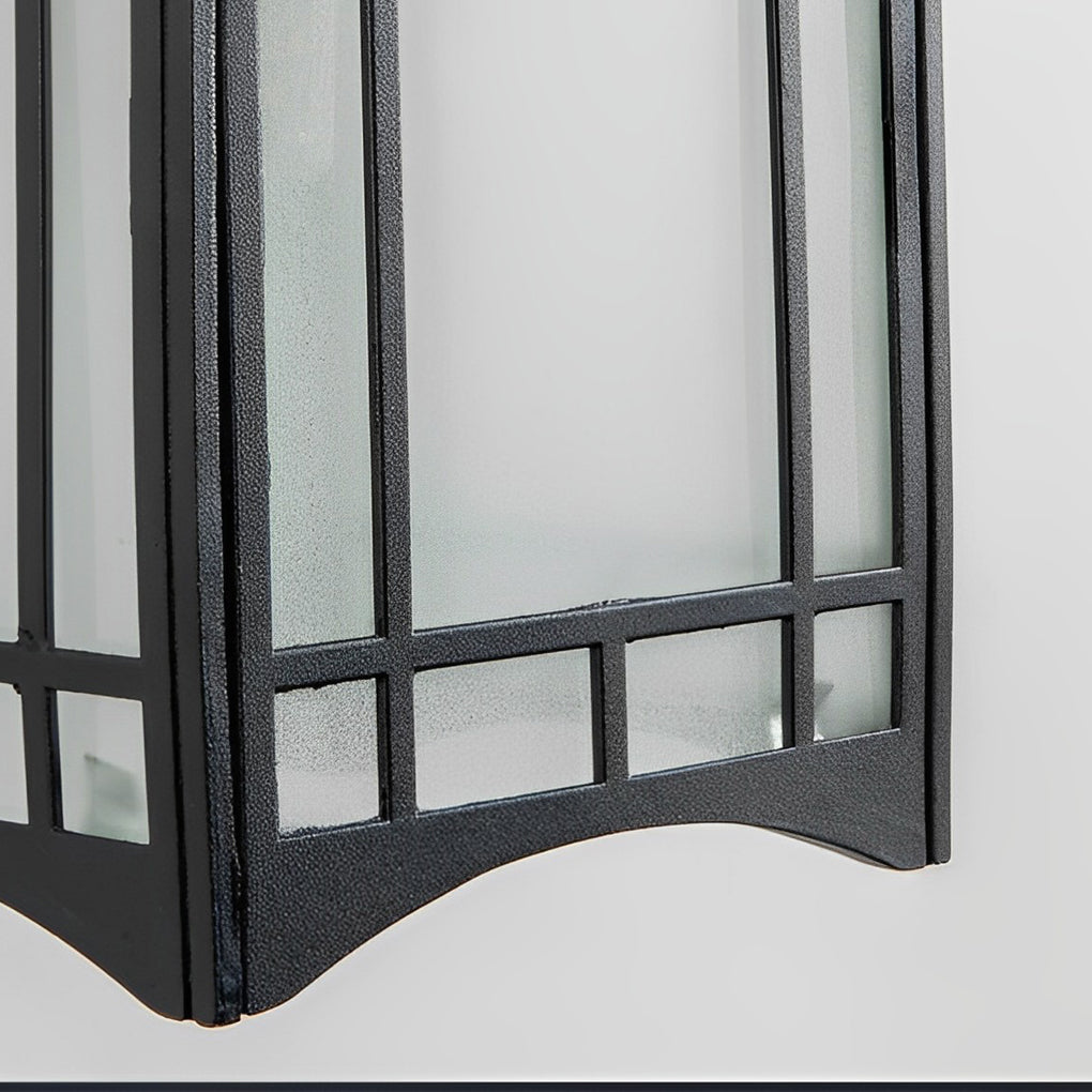 Lantern wall sconce retro LED die-cast aluminum glass lamp