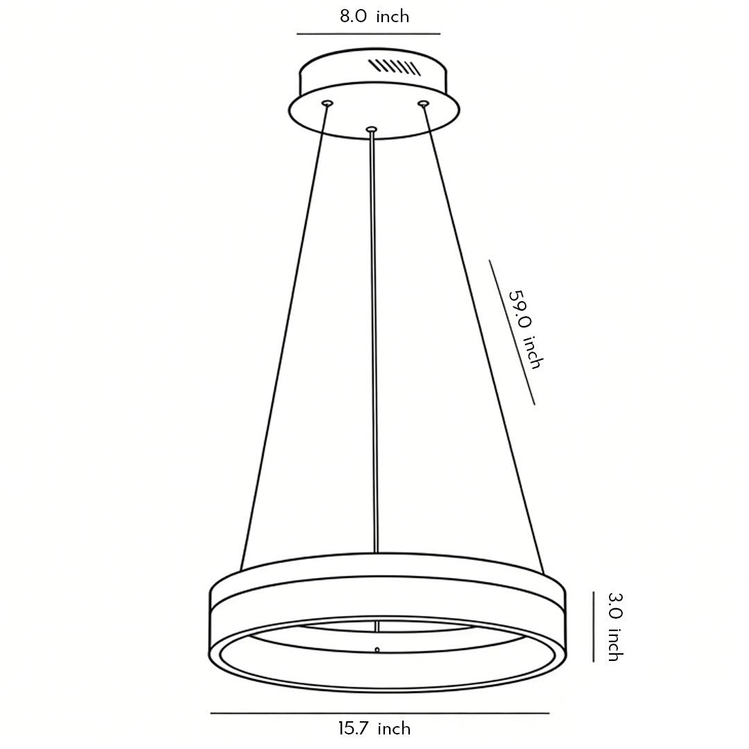 Black Ring Pendant Light Modern Aluminum LED Ceiling Light