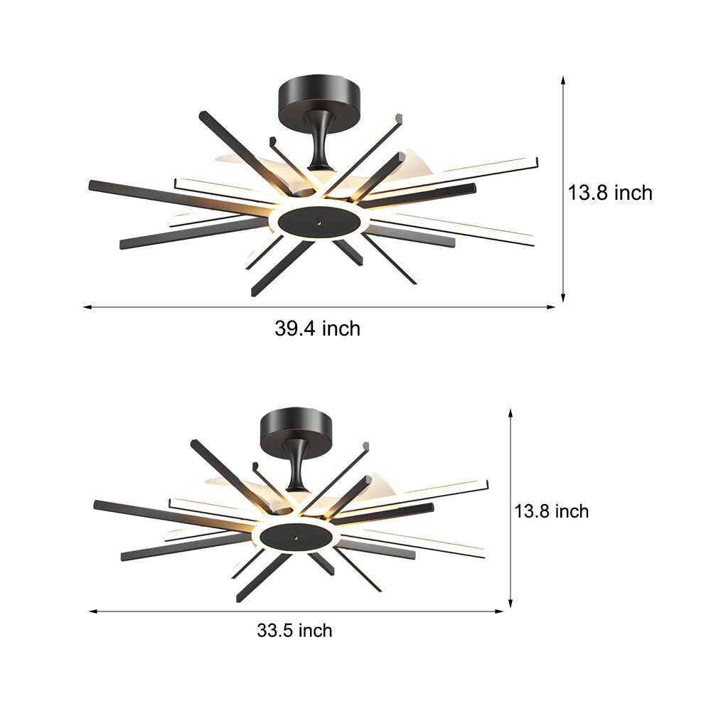 Creative Ceiling Fan Light Modern LED Starburst Light