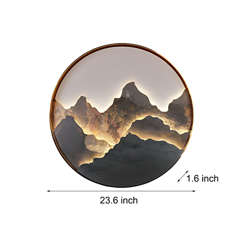 Mountain LED Wall Light Natural Landscape Painting Lamp