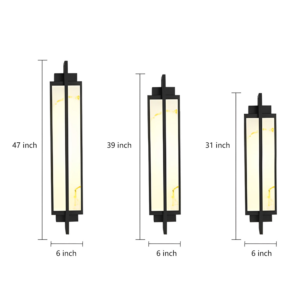 Outdoor Alabaster Wall Sconces Modern Black Linear Light
