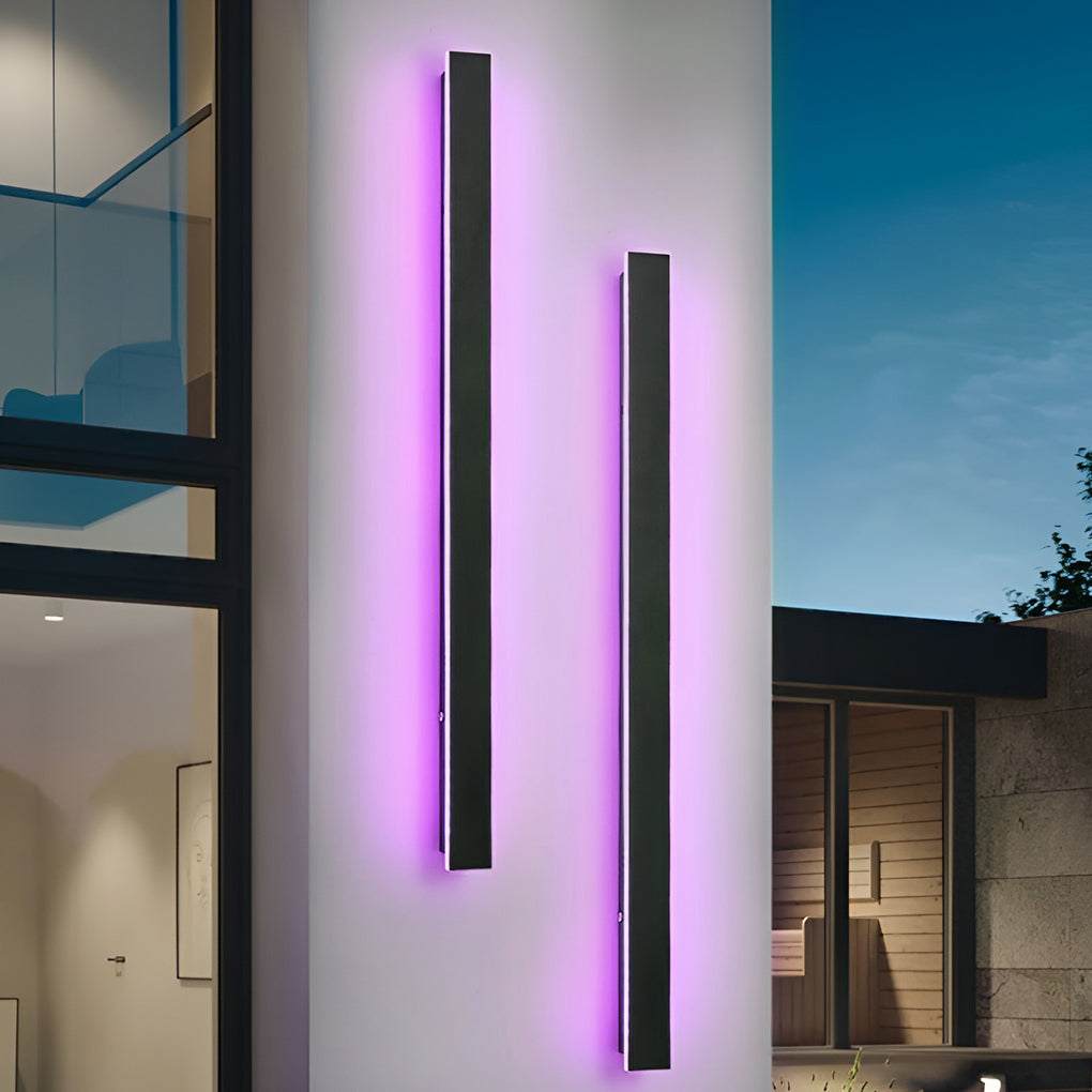 Outdoor Strip Wall Light Black Linear LED Integrated Light