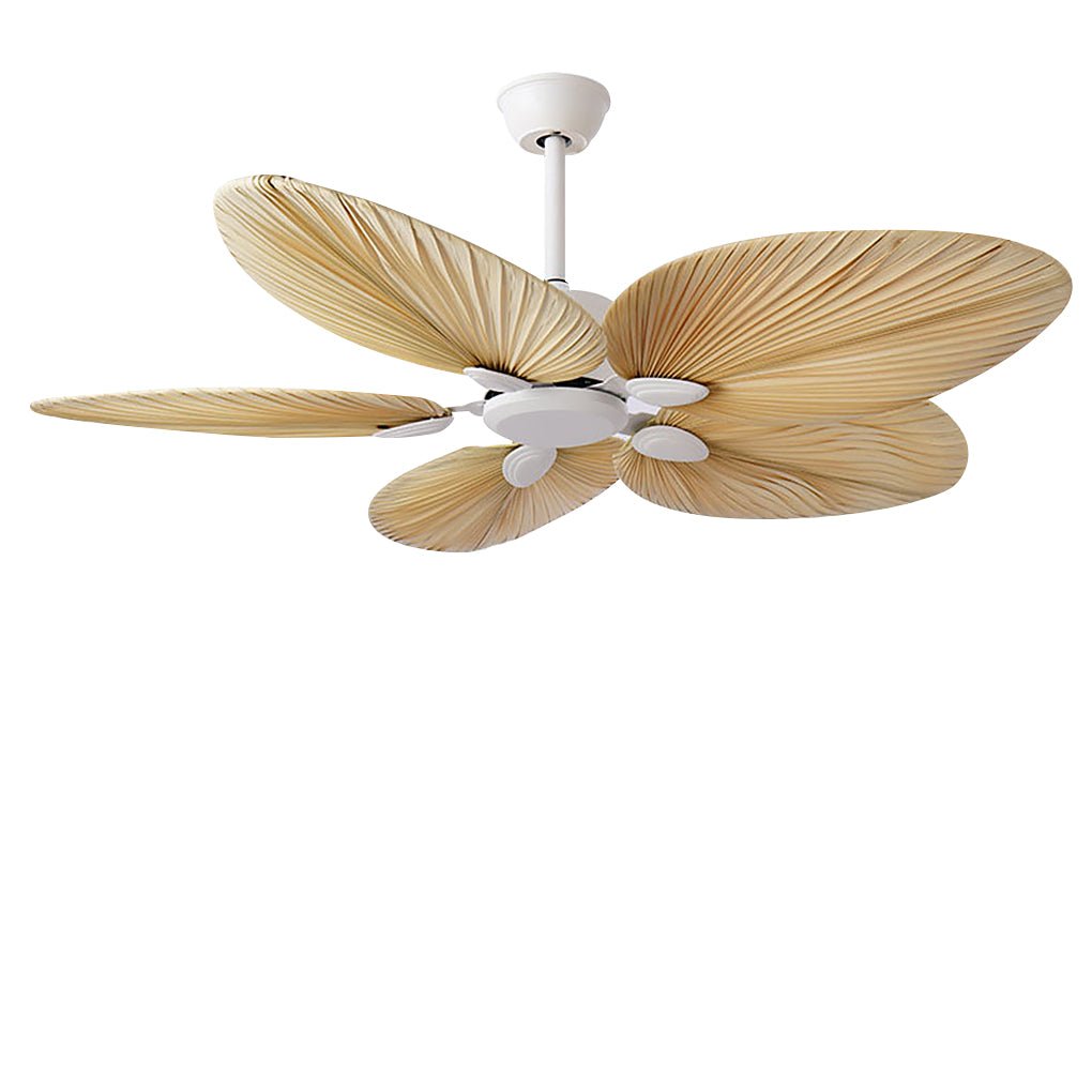 Palm Frond Ceiling Fan Modern Silent Natural Iron Fan