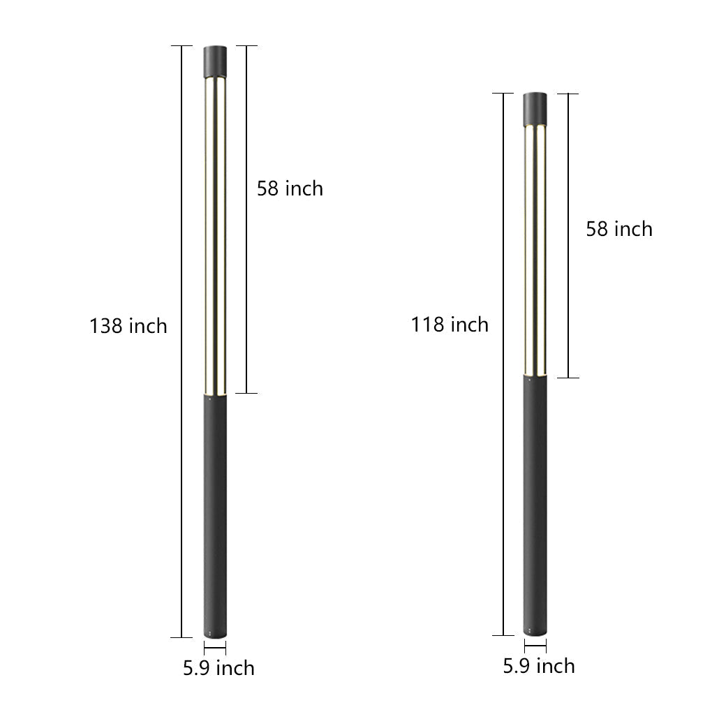 Residential Bollard Lights Modern Cylindrical LED Landscape Light