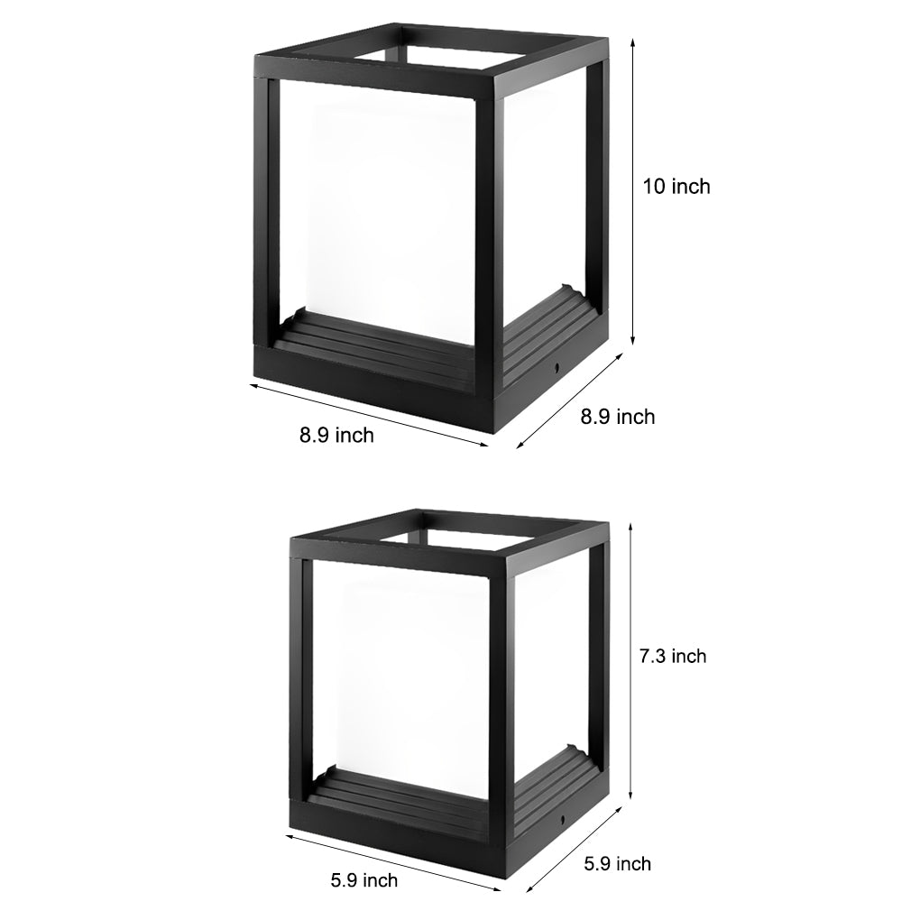 Garden Pedestal Lights Minimalist Square Waterproof LED Light