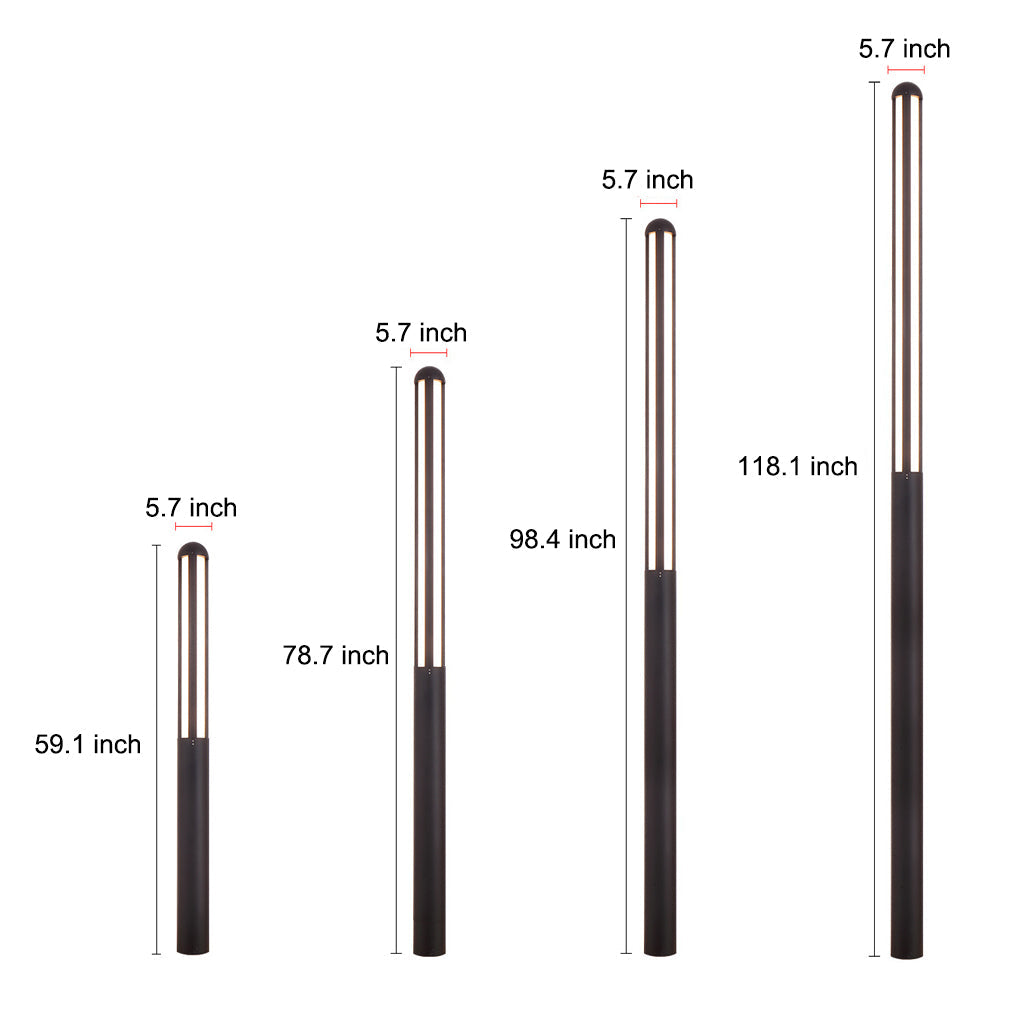 Tall Garden Bollard Light Minimalist Modern Waterproof LED Light