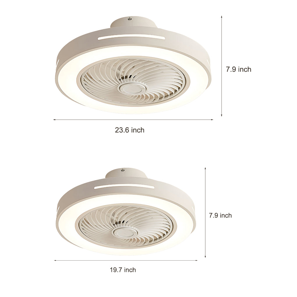 White Ceiling Fan Flush Mount with Light Smart LED Light
