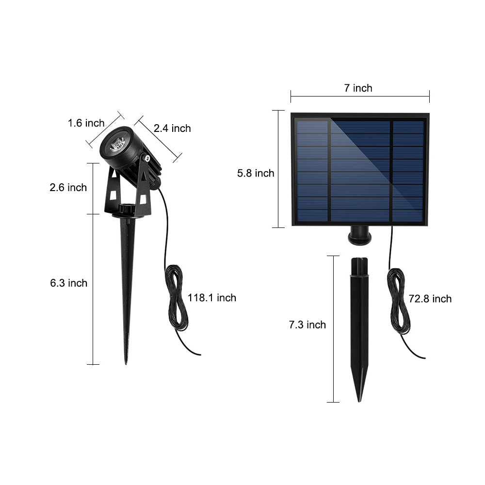 Solar Powered Landscape Spotlight Outdoor Adjustable Light