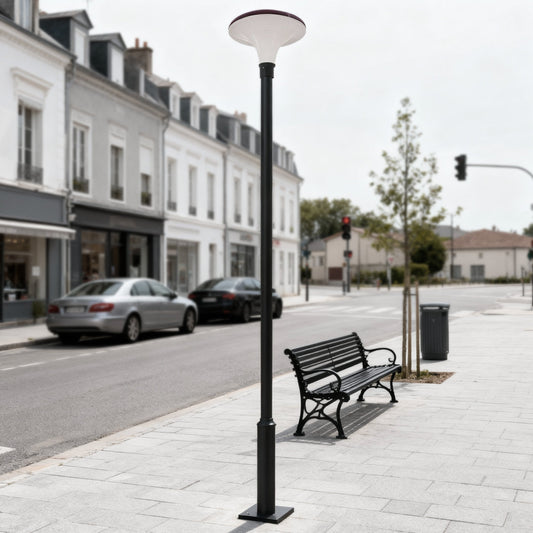 UFO Solar Street Light Waterproof Solar Powered Black LED Pole Lamp