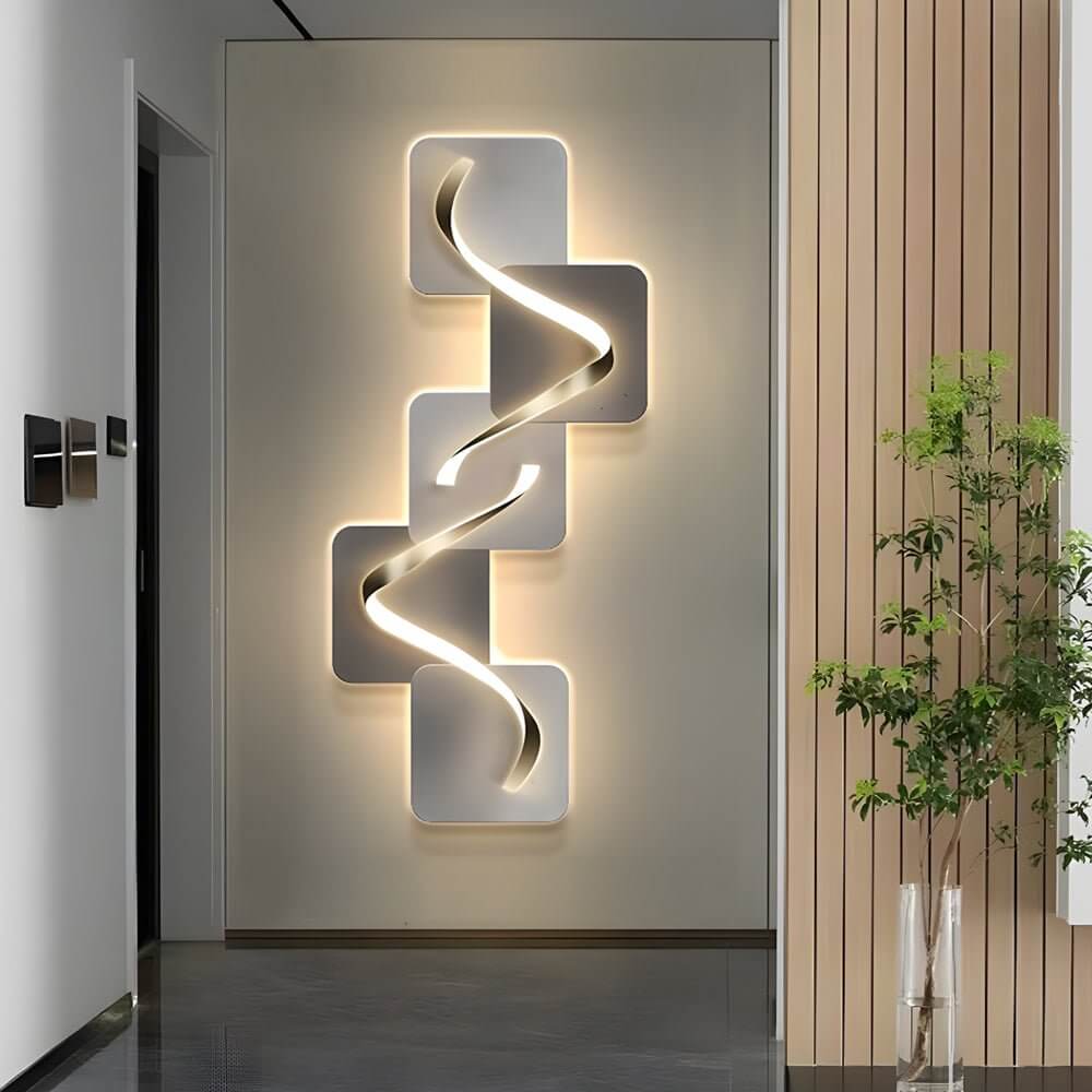 Wave Pattern Wall Sconce Geometric LED Art Decorative Light