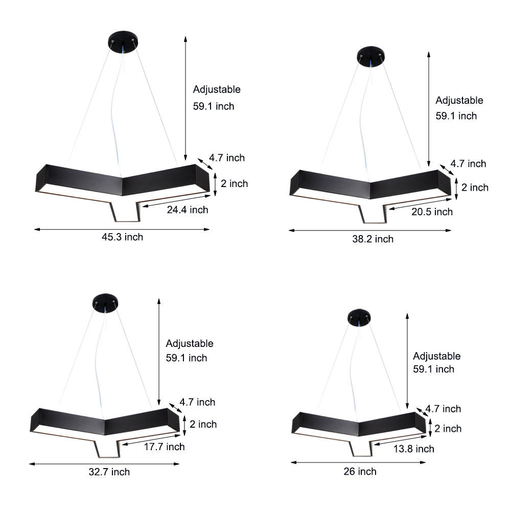 Y Shape Linear Light Industrial Geometric Ceiling Light