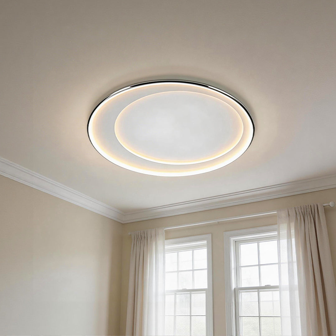 Minimalist round LED flush mount ceiling light