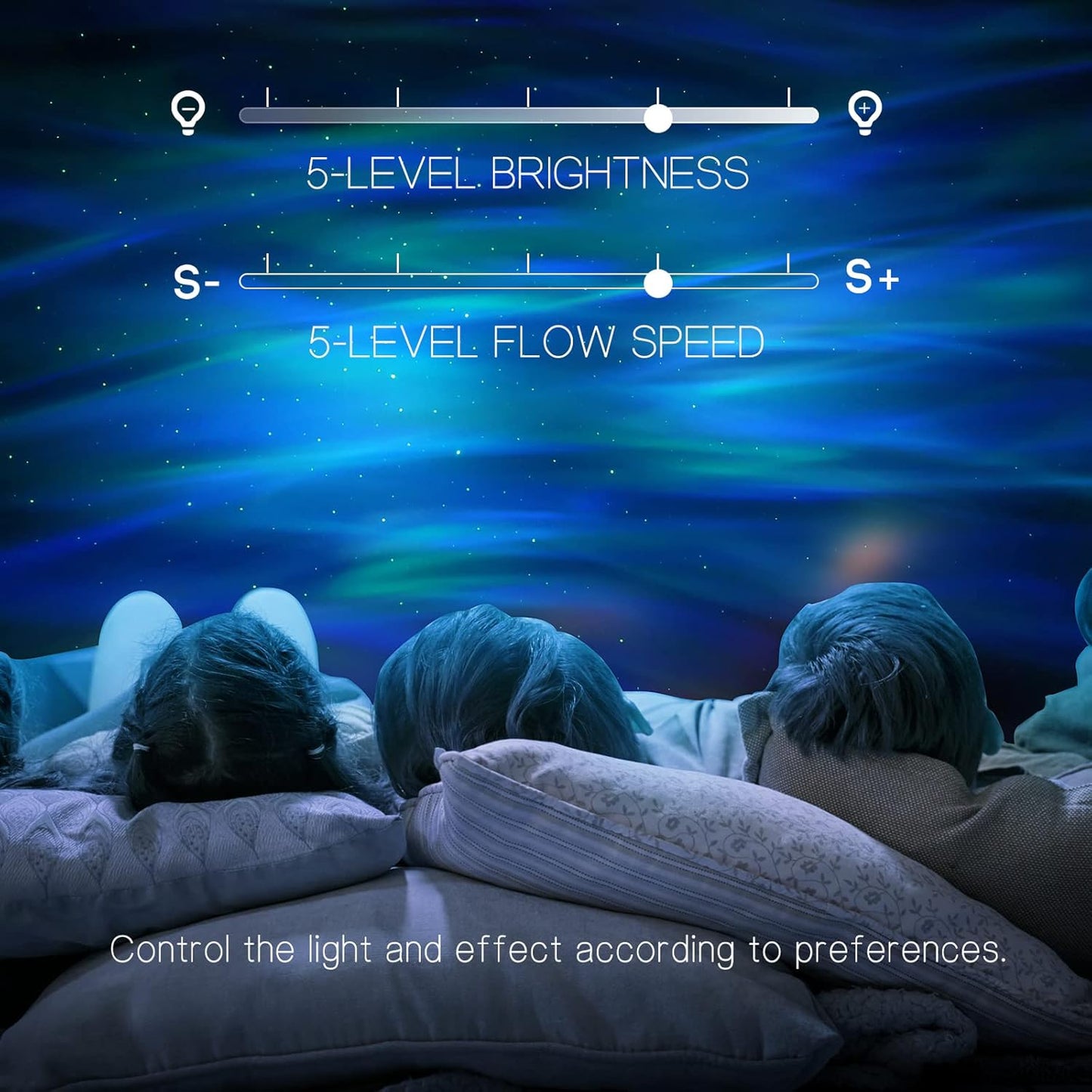 Northern Galaxy Light Aurora Projector with 33 Light Effects, Night Lights LED Star Projector for Bedroom Nebula Lamp, Remote Control, White Noises, Bluetooth Speaker for Parties Black