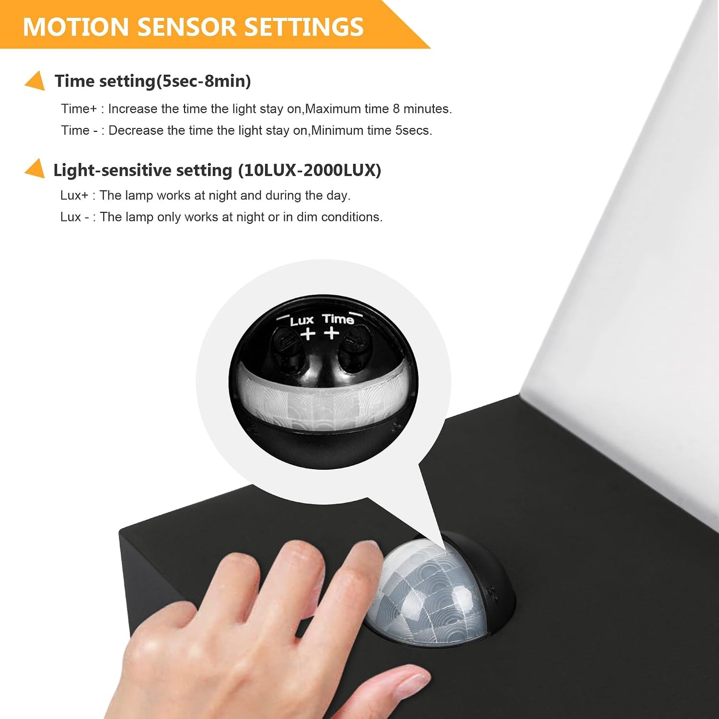 Lustrlach Motion Sensor Porch Light Outdoor Exterior Light Fixture for House LED Modern Wall Mount Sconce Black for Garden Patio Garage IP54 Waterproof 1800lm 18W 3000K Warm White