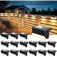 SOLPEX Solar Deck Lights Outdoor,Fence Lights Waterproof,16 Pack Warm White | LED Step Light for Outside, Patio, Stair, Garde