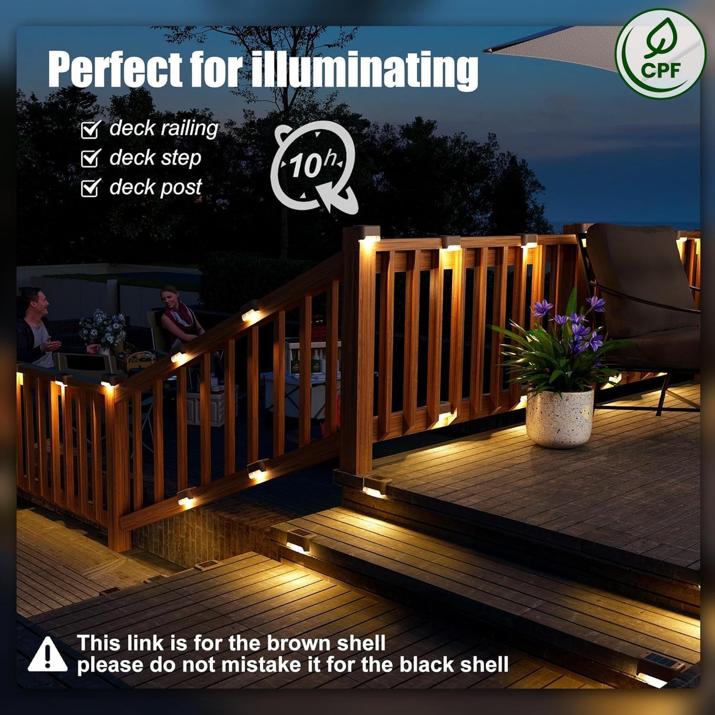 SOLPEX Solar Deck Lights Outdoor 16 Pack,Step Light Waterproof,Warm White