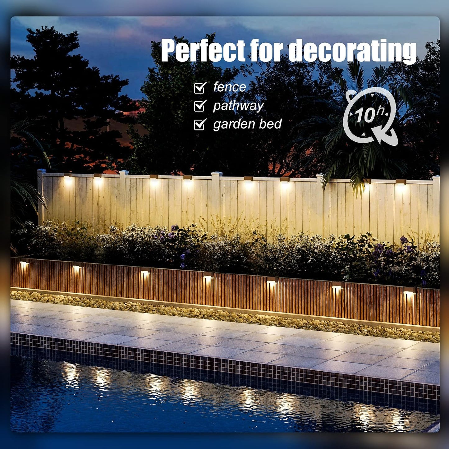 SOLPEX Solar Deck Lights Outdoor 16 Pack,Step Light Waterproof,Warm White