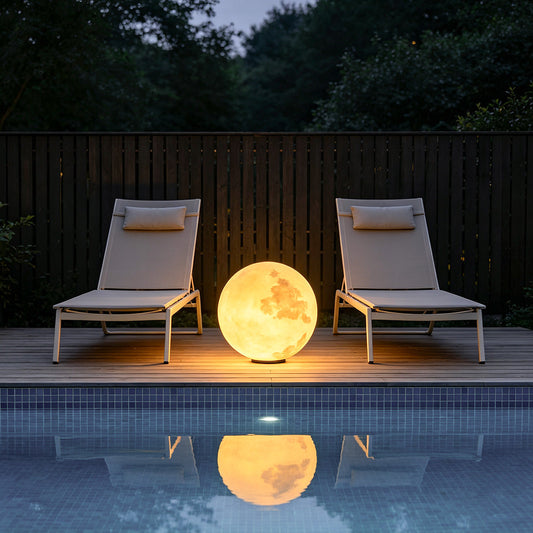 Moon Pillar Lights Modern Waterproof LED Resin Lamp