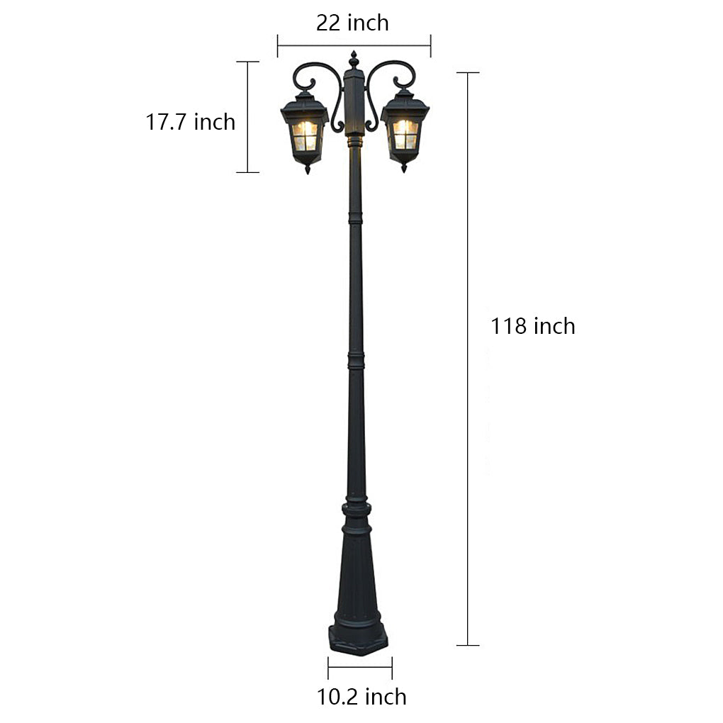 European-Style Outdoor Light Post Waterproof Black Lamp