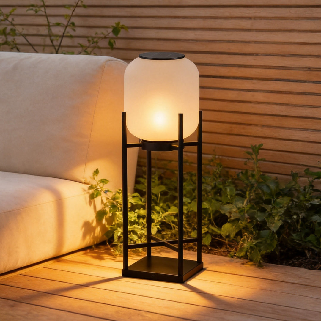 Outdoor Standing Light Lantern LED Metal Floor Lamp