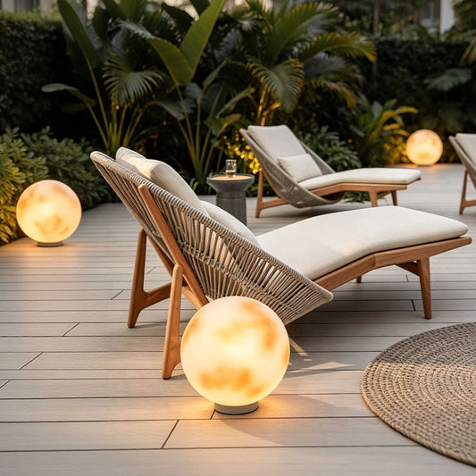 Moon-Shaped Stone Pillar Light Outdoor Decorative Light