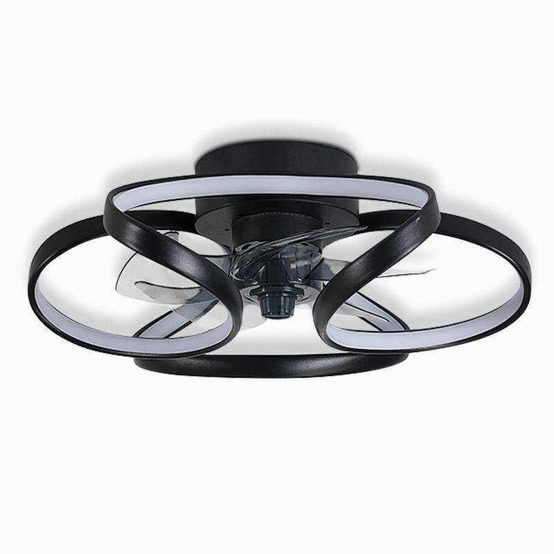 Flower Ceiling Fan with Light Modern LED Recessed Light