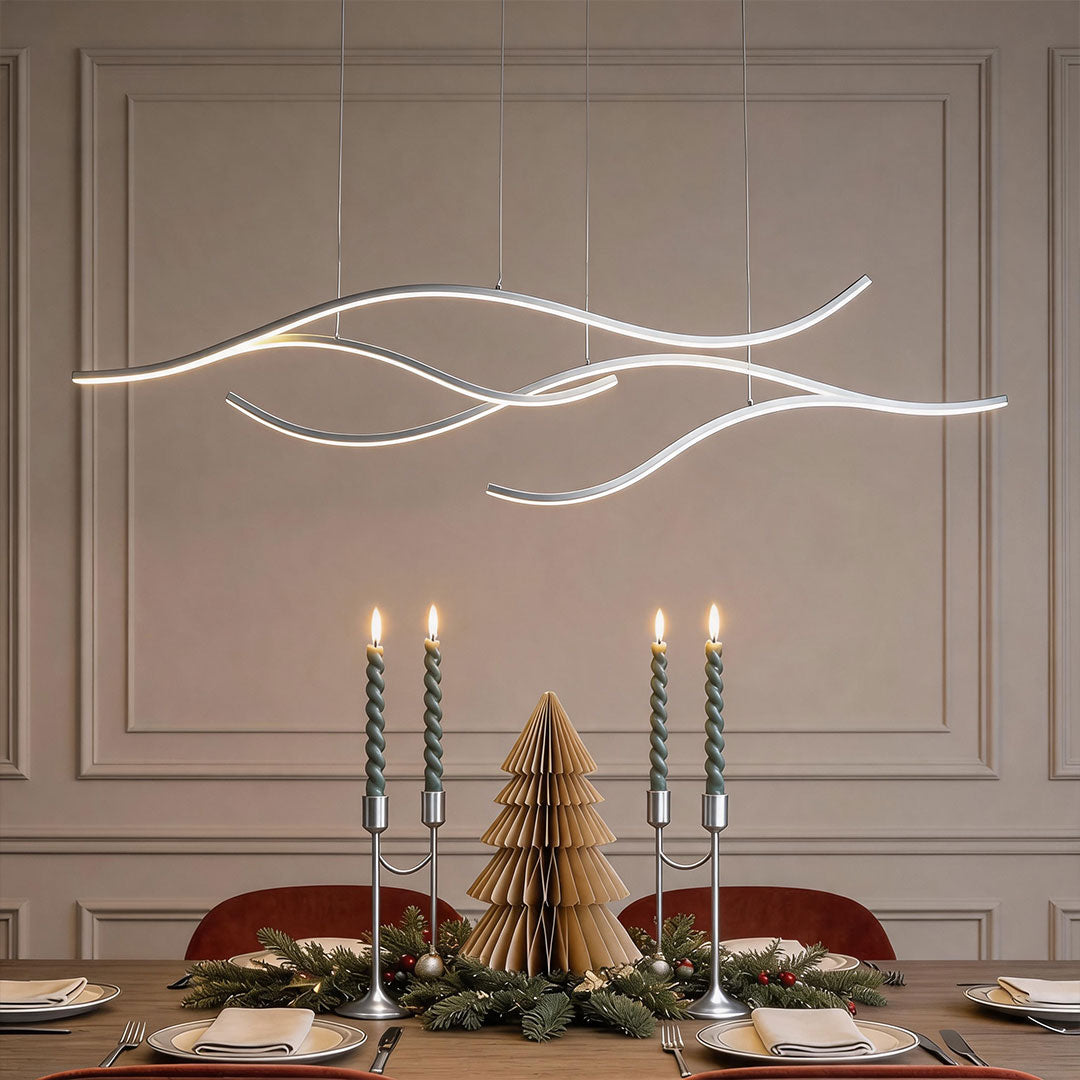 Curved LED Pendant Light Wavy LED Metal Ceiling Light