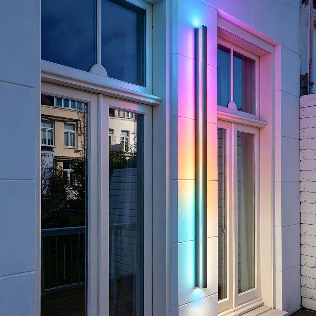 Outdoor Strip Wall Light Black Linear LED Integrated Light