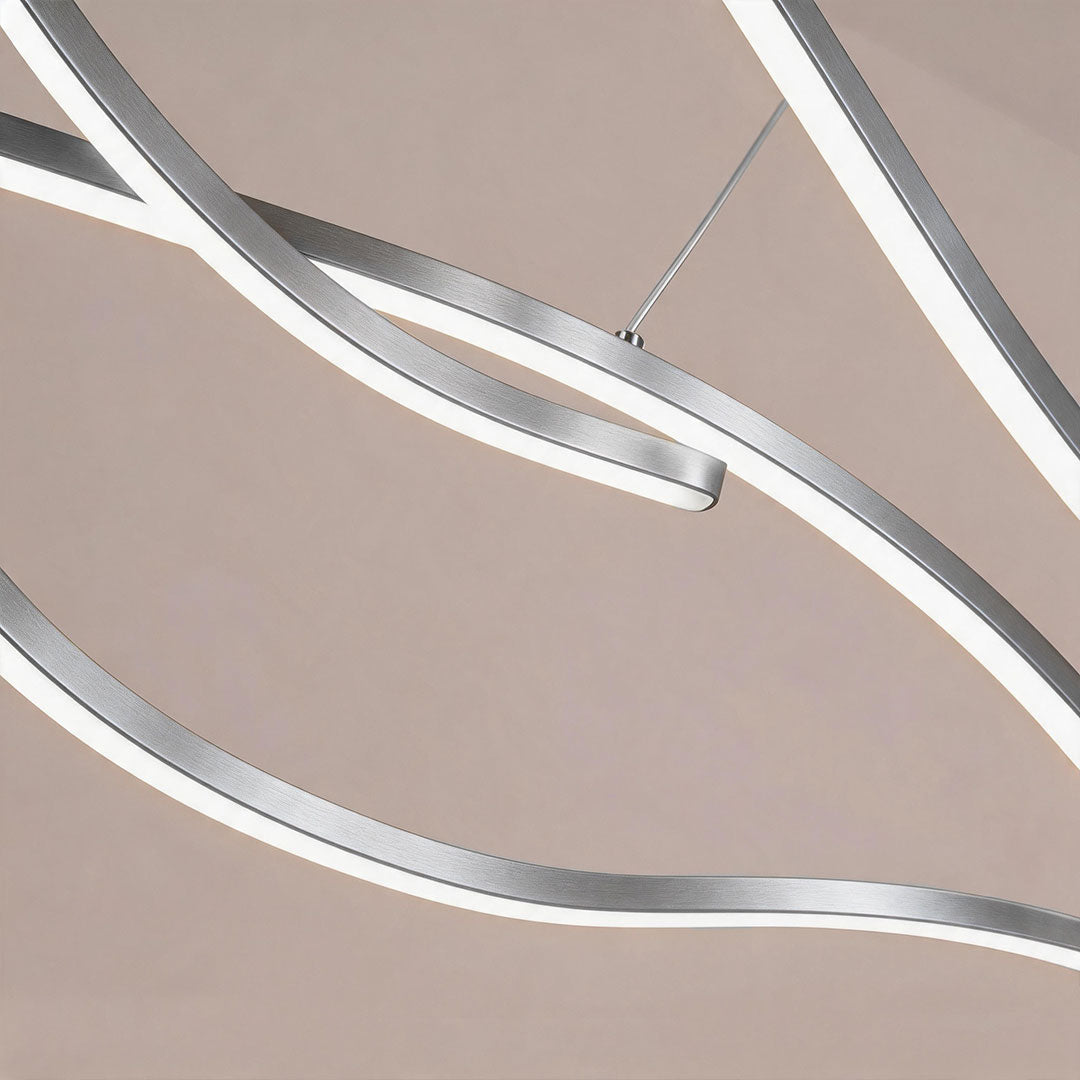 Curved LED Pendant Light Wavy LED Metal Ceiling Light