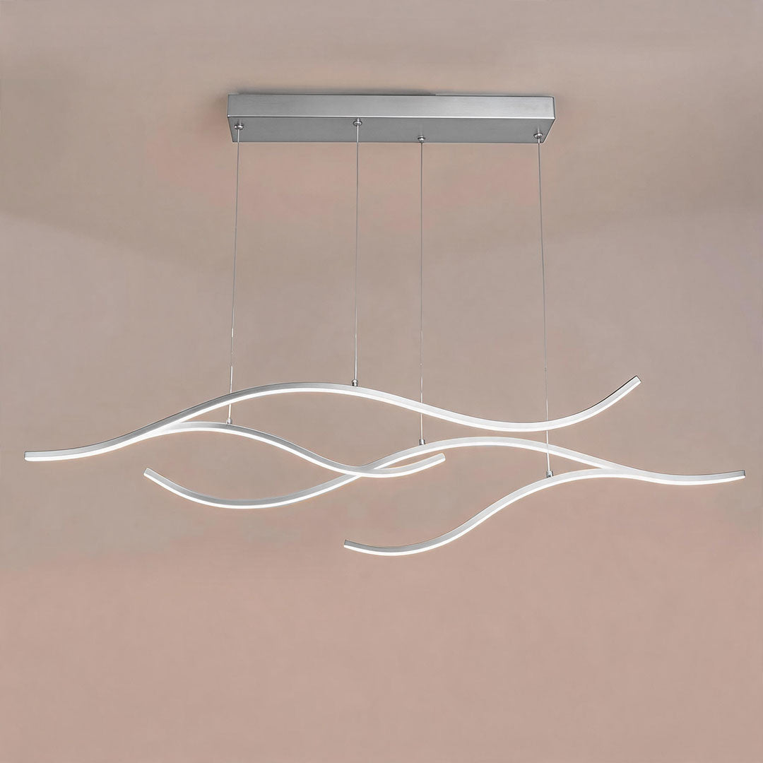 Curved LED Pendant Light Wavy LED Metal Ceiling Light