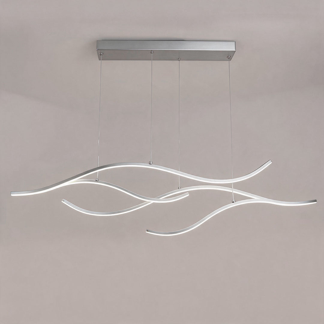 Curved LED Pendant Light Wavy LED Metal Ceiling Light