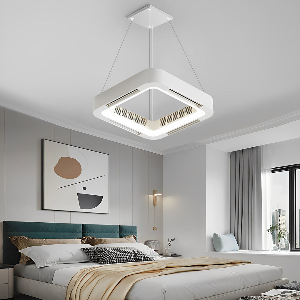Low Profile Bladeless Ceiling Fan with Light Inverter LED Light