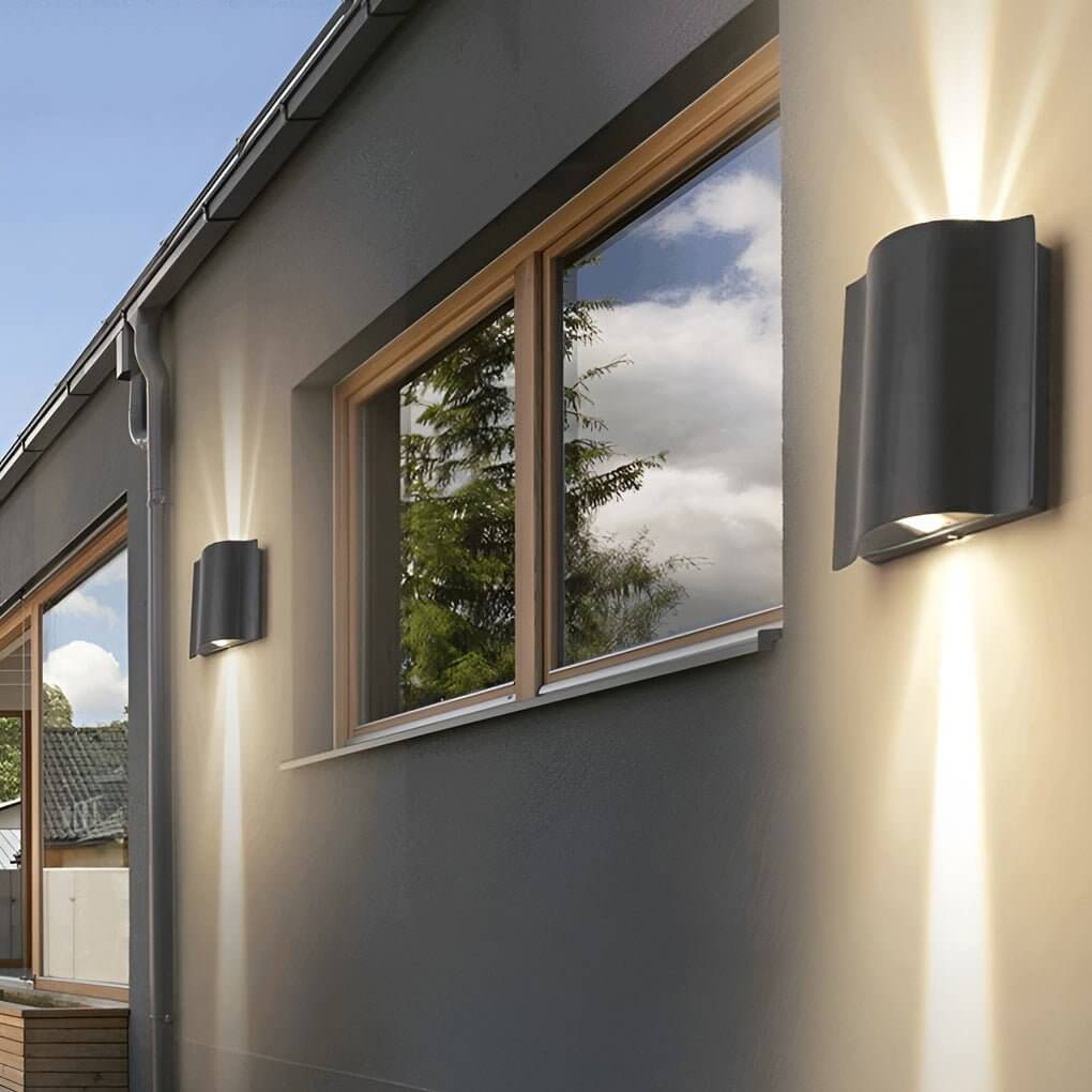 Beam Wall Light Wavy Aluminum Outdoor LED Up-Down Light