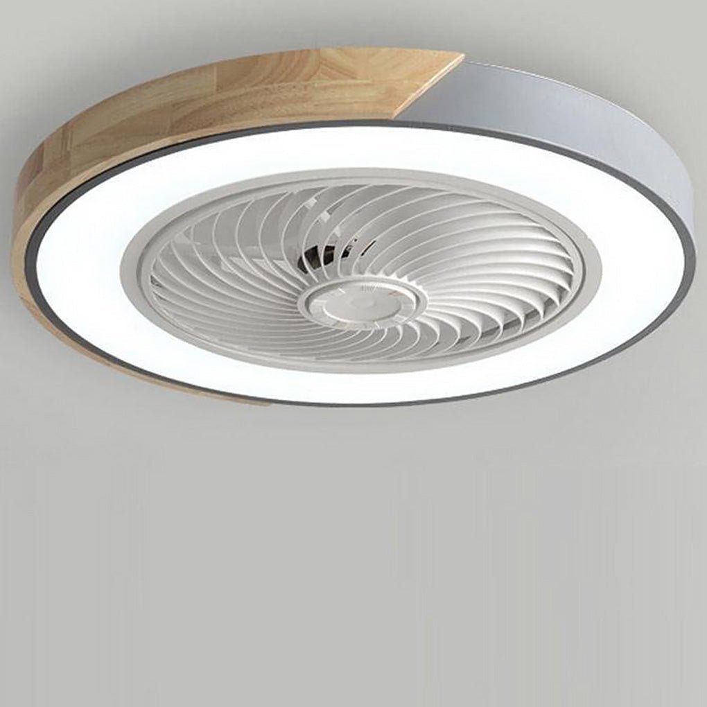 Flush Ceiling Fan with Light and Remote LED Bladeless Light