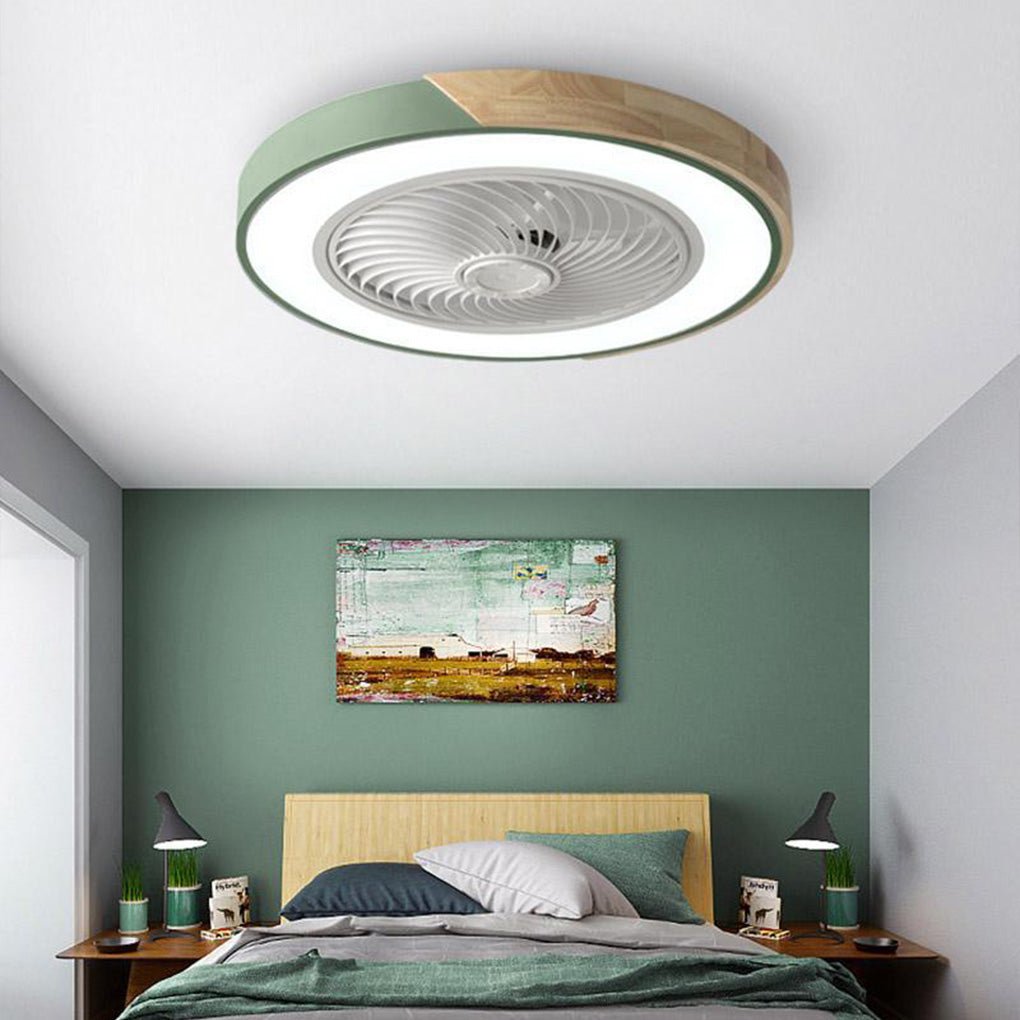 Flush Ceiling Fan with Light and Remote LED Bladeless Light