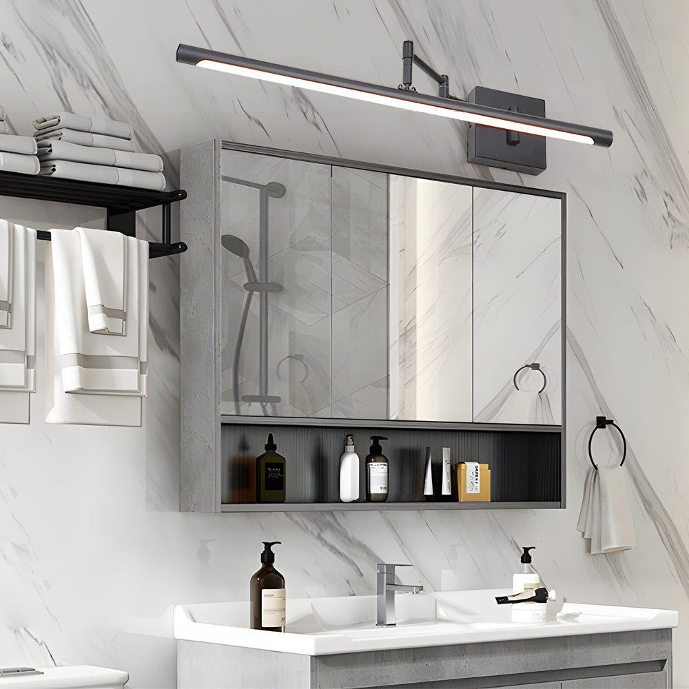 Black Bar Vanity Light Metal Swing Arm Bathroom Light