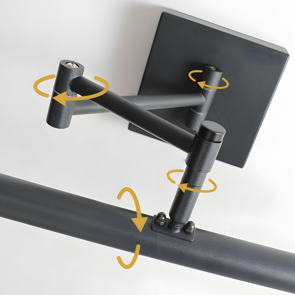 Black Bar Vanity Light Metal Swing Arm Bathroom Light