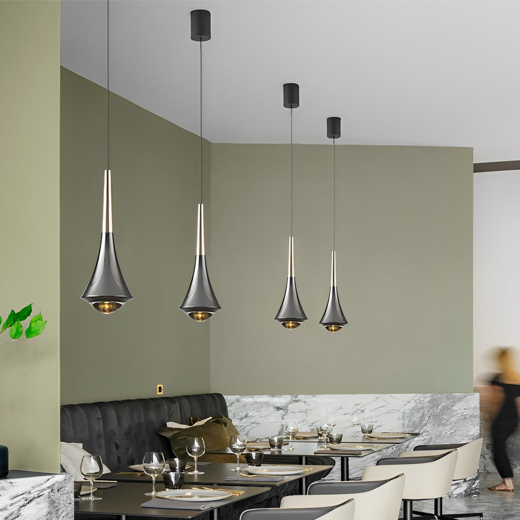 Black Cone Pendant Lights Modern Creative LED Ceiling Light
