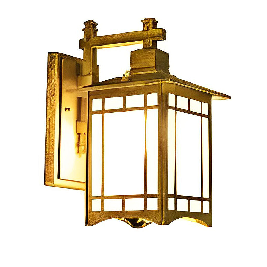Lantern wall sconce retro LED die-cast aluminum glass lamp