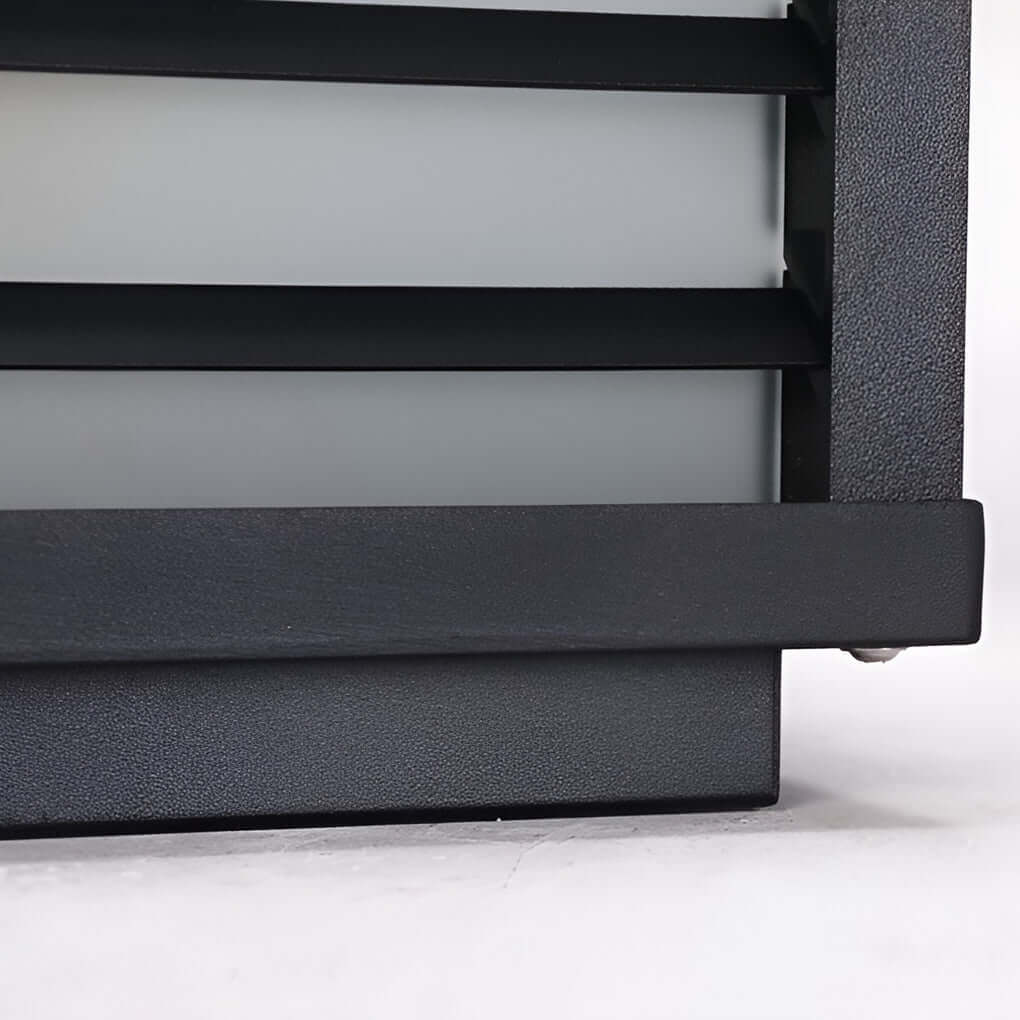 Black Gate Pillar Lights Modern Square Grid LED Light