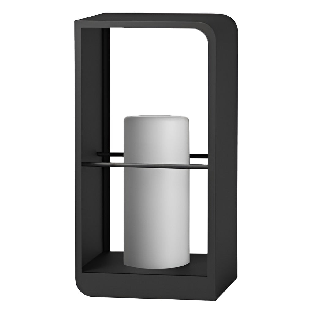 Black Lantern Outdoor Light Rectangular Frame Waterproof Lamp