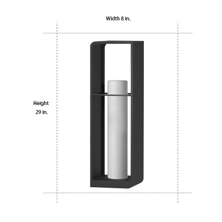 Black Lantern Outdoor Light Rectangular Frame Waterproof Lamp