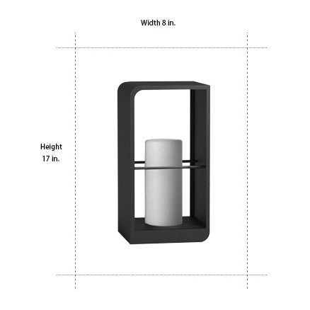 Black Lantern Outdoor Light Rectangular Frame Waterproof Lamp