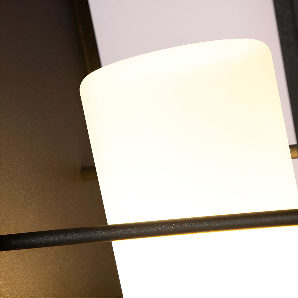 Black Lantern Outdoor Light Rectangular Frame Waterproof Lamp