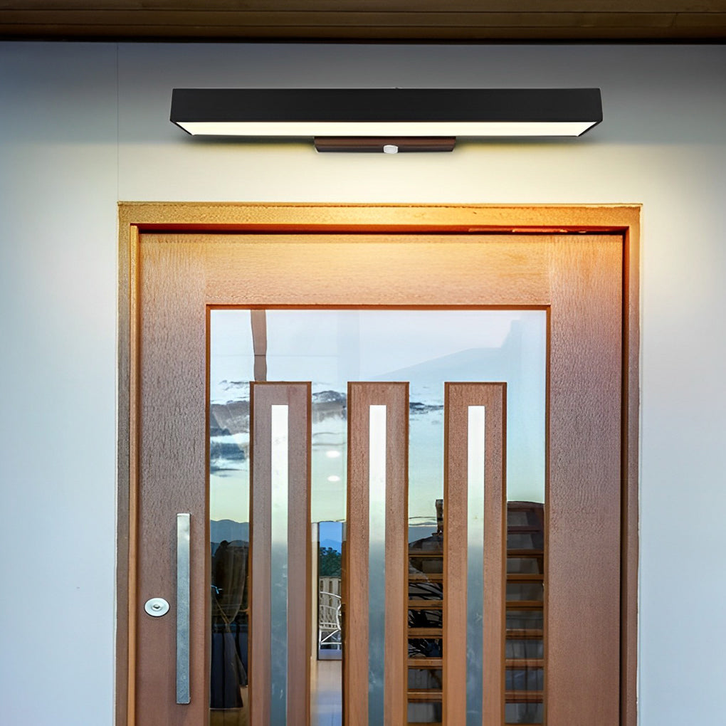 LED Linear Wall Light Outdoor Black Rectangular Lamp