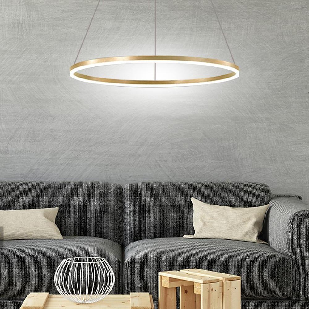 Black LED Ring Chandelier Modern Aluminum Ceiling Light
