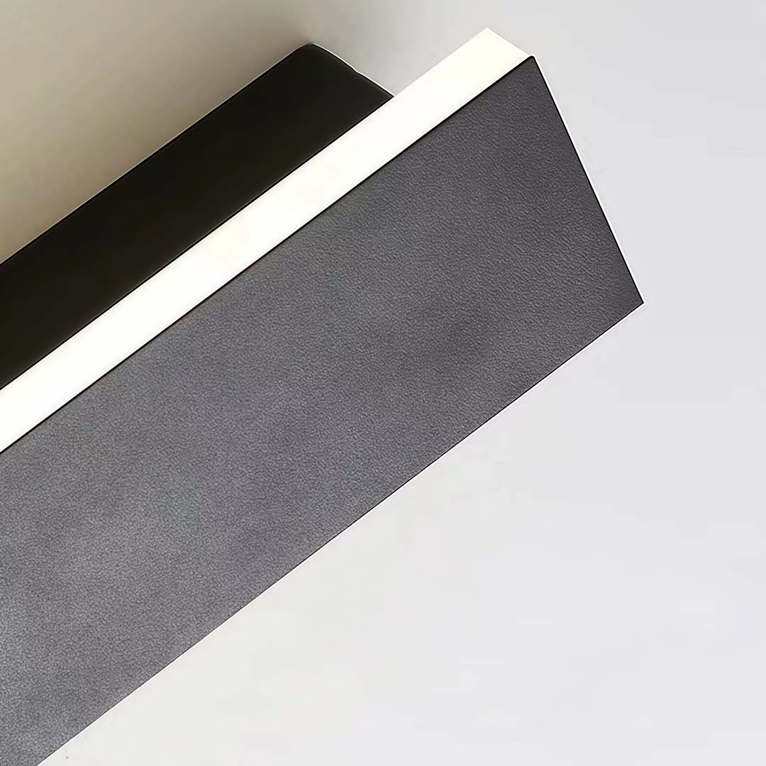 Black Linear Wall Sconce Waterproof Metal Modern LED Outdoor Light