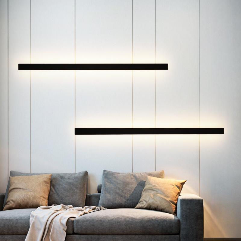 Black Linear Wall Sconce Waterproof Metal Modern LED Outdoor Light