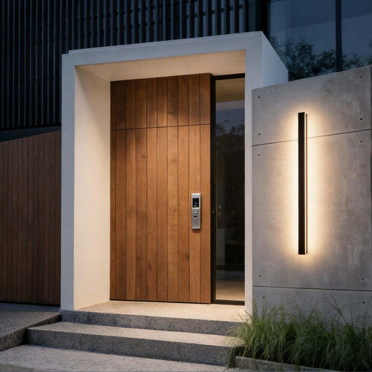 Black Linear Wall Sconce Waterproof Metal Modern LED Outdoor Light
